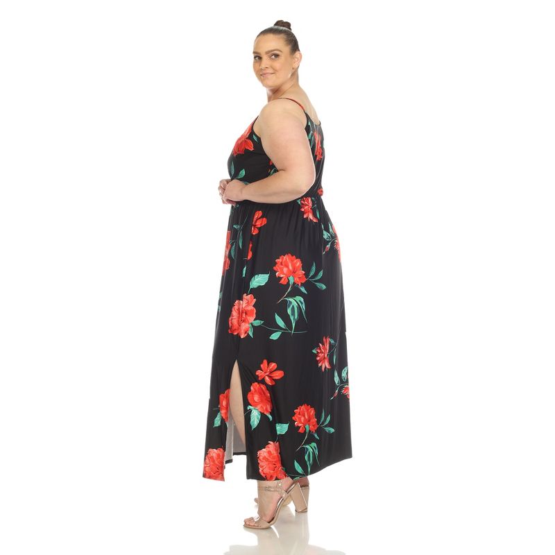 Plus Size Floral Strap Maxi Dress, 3 of 7