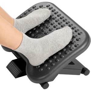 Desk Footrest, Foot Rest for Under Desk at Work with Massage, There are 3 height positions with a 30 degree tilt angle adjustment - 1 of 4