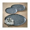 TAG Zahara Embossed Oval Decorative Tray - Black Aluminum, 30" L x 19.5" W x 1.5" H, Perfect for Home Decor - 2 of 2