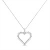 Haus of Brilliance Silver 1/4 cttw 3-Prong Diamond Open Heart Pendant Necklace - 2 of 4