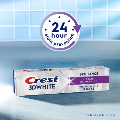 Crest 3D White Brilliance Vibrant Peppermint Teeth Whitening Toothpaste - 0.85oz