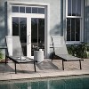 Emma and Oliver Set of 2 Textilene Adjustable 5 Position Patio Chaise Lounge and Metal Frame - 2 of 4