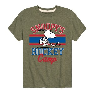 Boys' - Peanuts - Snoopy's Hockey Camp Short Sleeve Graphic T-Shirt - 1 of 4