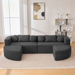 MYINDA 114.9" Modular Sectional Sofa with Chaise – Boneless Design, Free-Combinable for Living Room | Convertible Sofa Bed with Deep Seating - 1 of 4