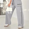 Clotth Women's Solid Color Ribbed Set - Lapel Tops And High Rise Straight Leg Pants, 2 Piece Set, Top set with Pockets - 3 of 4