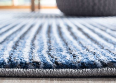 Galaxy Blue and Navy 8' x 10' Abstract Area Rug