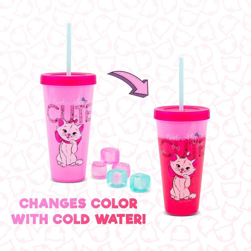 Silver Buffalo Disney The Aristocats Marie Color-Changing Plastic Tumbler | Holds 24 Ounces, 2 of 7