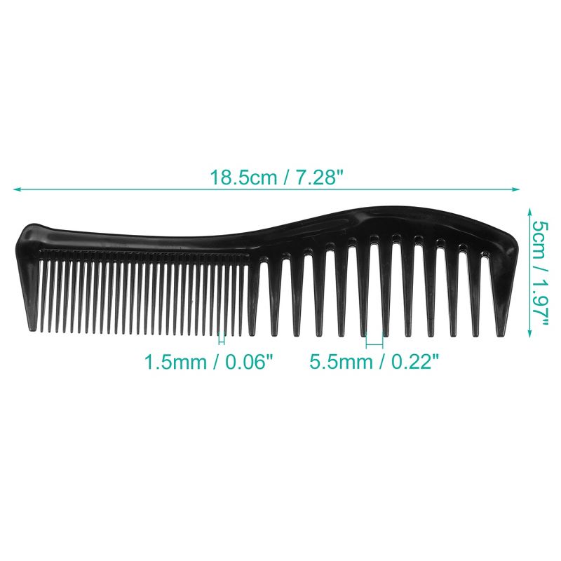 Unique Bargains Anti Static Hair Comb Wide Tooth for Thick Curly Hair Hair Care Detangling Comb For Wet and Dry 2 Pcs, 4 of 7
