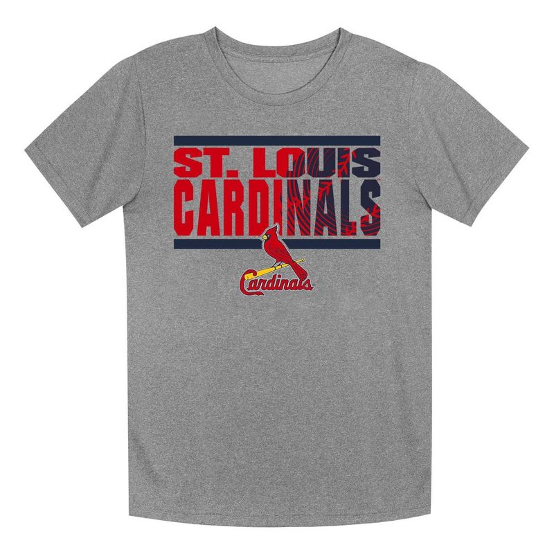MLB St. Louis Cardinals Boys&#39; Gray Poly T-Shirt, 1 of 2