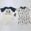 Chick Pea Gender Neutral Baby Short Sleeve Romper 2 PC Set - 4 of 4