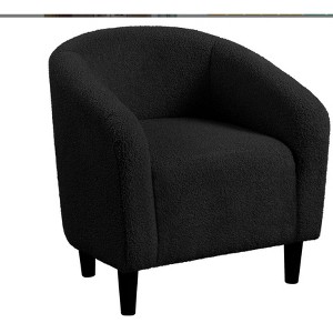 Accent Chair Armchair for Living Room Barrel Club Chair with Soft Padded Seat & Sturdy Legs for Bedroom Waiting Room Reception Chairs(Navy Blue) - 1 of 1