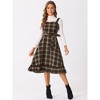 Allegra K Women's Plaid Ruffled Sleeveless Tie Waist A-Line Pinafore Overall Dress - 4 of 4