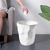 LunaLulinlk White 2.64 Gallon Bathroom Trash Can, Small Trash Can for Kitchen, Bathroom, Office, Bedroom, Living Room Trash Can - 3 of 4