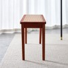 Wood Benches Simple Solid Wood Sleeper Chairs Rattan Woven Shoe Stool - 4 of 4