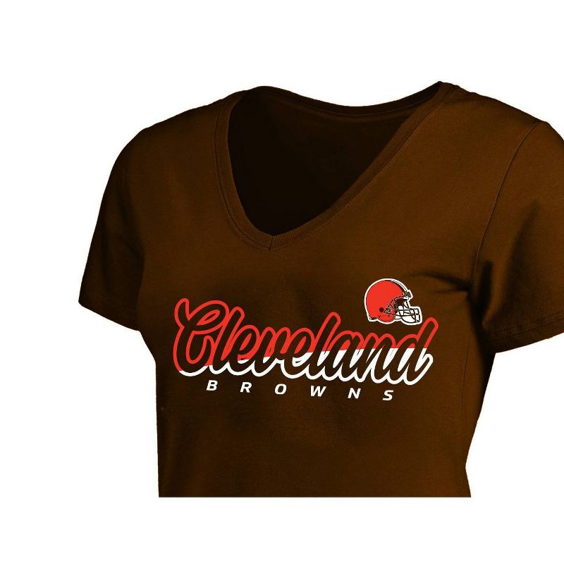 NFL Cleveland Browns Short Sleeve V-Neck Plus Size T-Shirt, 3 of 4
