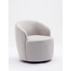 Velvet Fabric Swivel Accent Armchair Barrel Chair With Black Powder Coating Metal Ring,Gray - 3 of 4