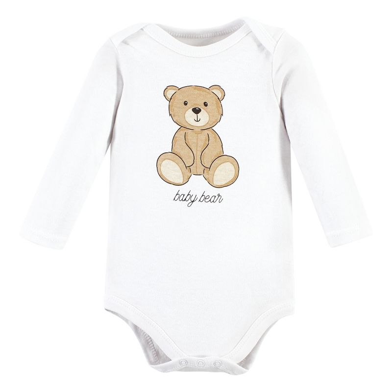 Hudson Baby Cotton Long-Sleeve Bodysuits, Teddy Bears 5-Pack, 3 of 8
