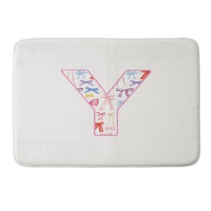 Deny Designs April Lane Art Fancy Bow Monogram Memory Foam Bath Mat - 1 of 4