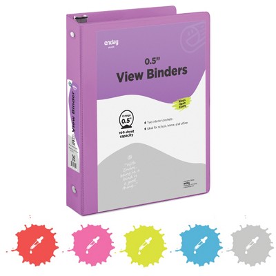 Enday 3-Ring View Binder With 2-Pockets