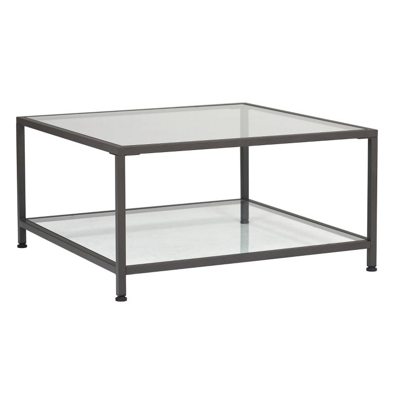 30&#34; Camber Modern Square Coffee Table with Clear Glass Pewter - Studio Designs Home, 1 of 11