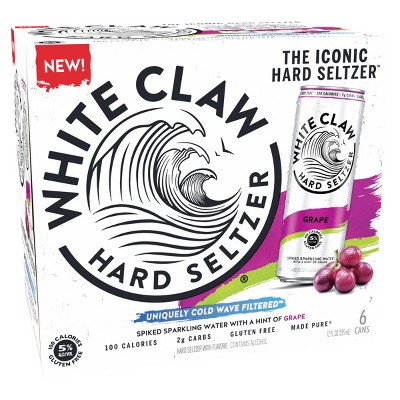 White Claw Hard Seltzer Grape - 6pk/12 fl oz Cans