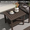 Heynemo Outdoor Side Table, All-Weather Wood Rectangular Patio Side Table Patio Tables for Porch Backyard Garden - 2 of 3