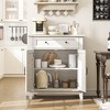 Farmhouse Storage Cabine 3-Tiers Adjustable Shelf with 7 Gears, Rustic Kitchen & Dining Room Organizer - 4 of 4
