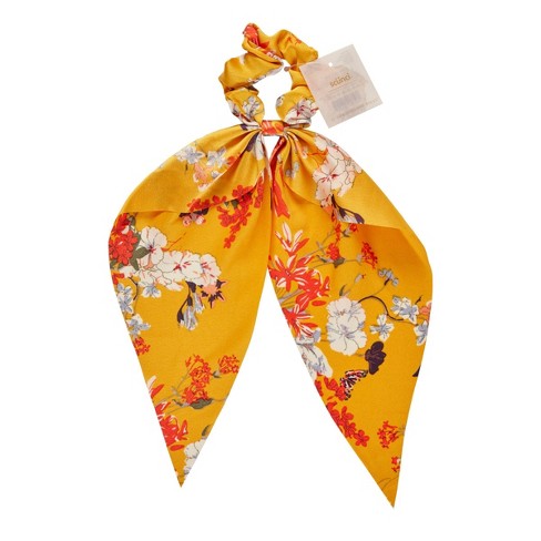 scunci Collection Scarf Satin Scrunchie - Yellow Floral - image 1 of 4