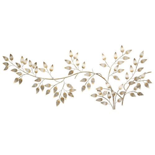 Brushed Flowing Leaves Wall Decor Gold - Stratton Home Decor