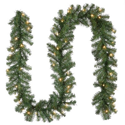 National Tree Company Pre-Lit Artificial Christmas Garland, Green, Kincaid Spruce, White Lights, Plug In, Christmas Collection, 9 Feet