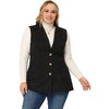 Agnes Orinda Women's Plus Size Lapel Suede Long Sleeveless Fashion Vest - 3 of 4