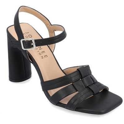 Journee Collection Womens Gibssen Ankle Strap Covered Block Heel Sandals