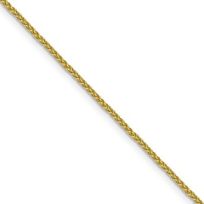 Black Bow Jewelry 1.5mm 10k Yellow Gold Solid Diamond Cut Wheat Chain Necklace