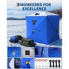 Portable Pop-Up Ice Fishing Tent, Spacious 3 to 4 Person Ice Fishing Shelter, Insulated Hub Shelter Includes Anchors, Ropes & Carry Bag - 3 of 4