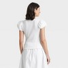 Women's Ribbed Puff Short Sleeve Blouse - A New Day™ - 2 of 4