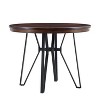 NicBex Farmhouse Circle Wooden Dining Table with Black Metal Base,Modern Kitchen Table Bar Table,Dining Room Furniture - 4 of 4