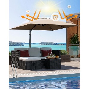 Jojoka 10x10ft Cantilever Patio Umbrella,Large Rectangle Umbrella 360 Rotation Offset Hanging Shade for Patio - 1 of 4
