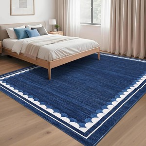 2x6 Runner Rug Washable Rugs Scalloped Border Rugs Non Slip Kitchen Runner Rug Stain Resistant Carpet - 1 of 4