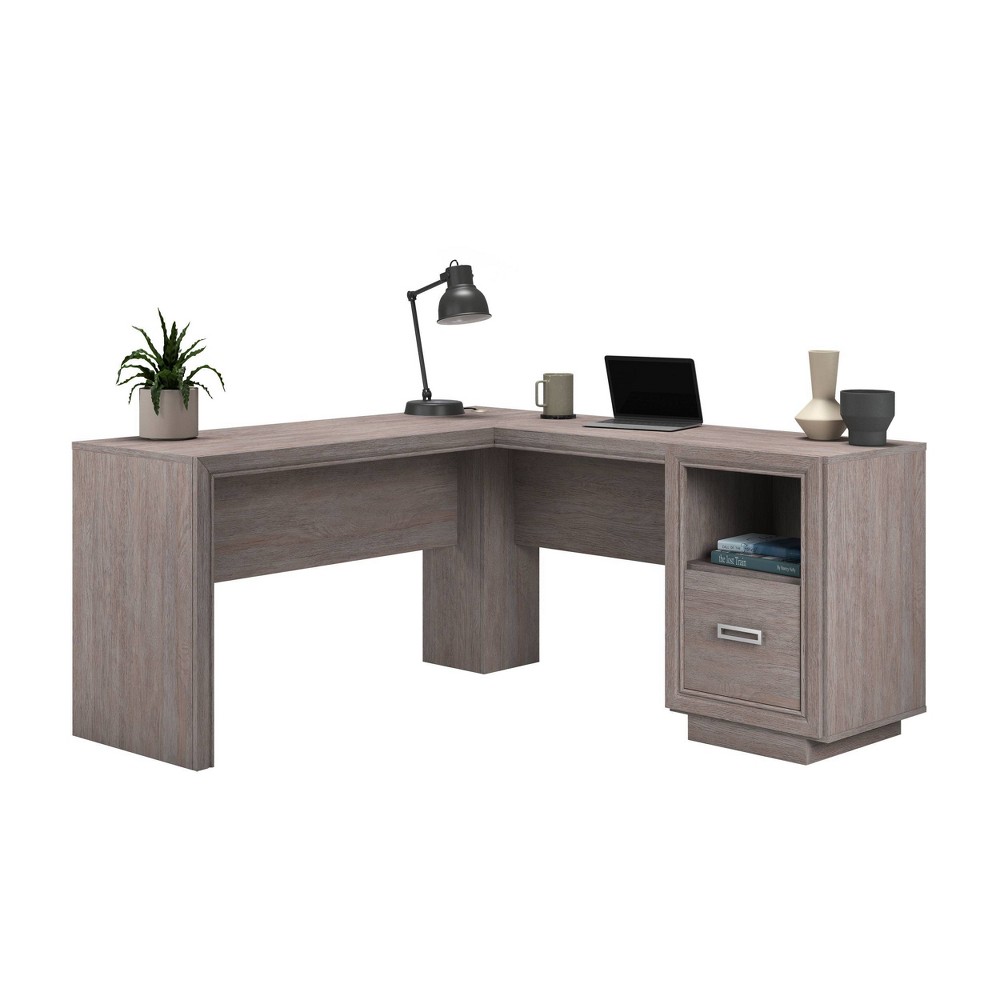 Sauder Hayes Garden L Desk Ashen Oak