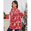 KOJOOIN Women's Ugly Christmas Cardigans Button Down Open Front Knit Pullover Long Sleeve Cardigan Sweaters - 4 of 4