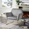 NicBex Velvet Accent Chair,Upholstered Living Room Chairs with Mid-Height Backrest and Metal Base,Modern Armchair,Club Chairs for Living Room - 2 of 4