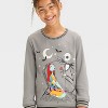 Girls' The Nightmare Before Christmas Jack & Sally Dreamy Fleece Pullover Sweatshirt - Gray - 2 of 4