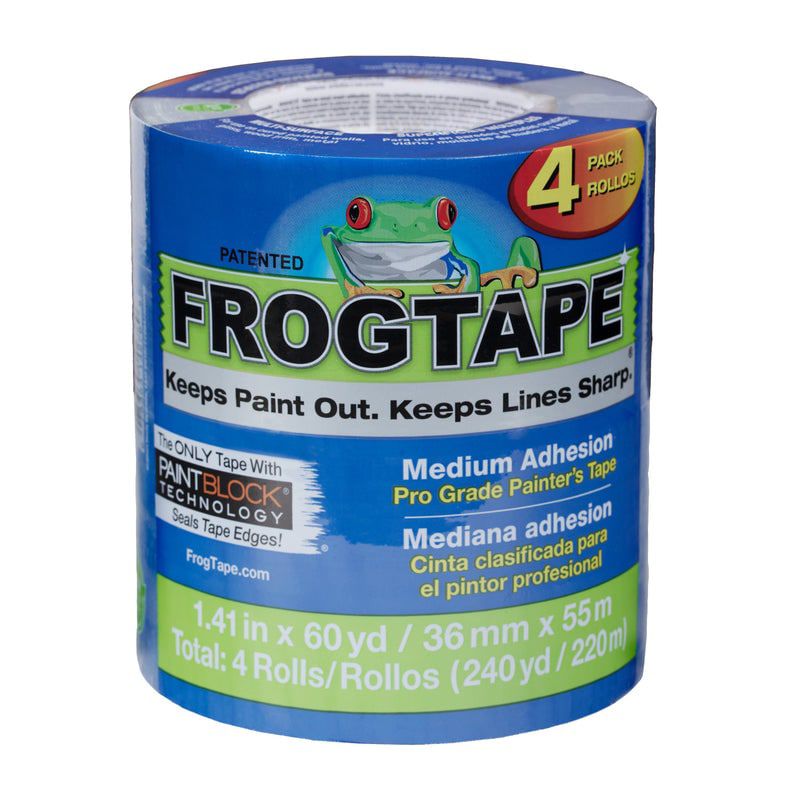 FrogTape Pro Grade 1.41 in. W X 60 yd L Blue Medium Strength Painter's Tape 4 pk, 1 of 5