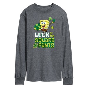 Men's - SpongeBob Squarepants - Luck Of The Square Pants Long Sleeve Graphic T-Shirt - 1 of 4