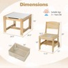 Costway 3-In-1 Kids Table & Chairs Set w/Reversible Whiteboard/Chalkboard Top Hidden Storage - 3 of 4
