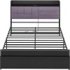 Queen Bed Frame with Headboard, Platform Bed Frame with 2 Storage Drawers, Heavy Duty Black Bedframe with Charging Station, No Box Spring Needed - 2 of 4