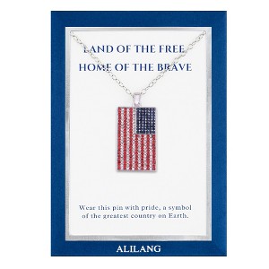 Anna-Kaci American Flag Pendant Necklace with Patriotic Gift Message Card & Envelope Jewelry Gifts - 1 of 4