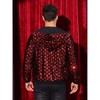 Lars Amadeus Men's Long Sleeves Shiny Metallic Sequins Argyle Printed Hooded Jacket - 3 of 4