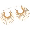 Anna-Kaci Gold Fan Hoop Earrings with Intricate Textured Detailing - Gold - 2 of 4