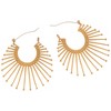 Anna-Kaci Gold Fan Hoop Earrings with Intricate Textured Detailing - Gold - image 2 of 4